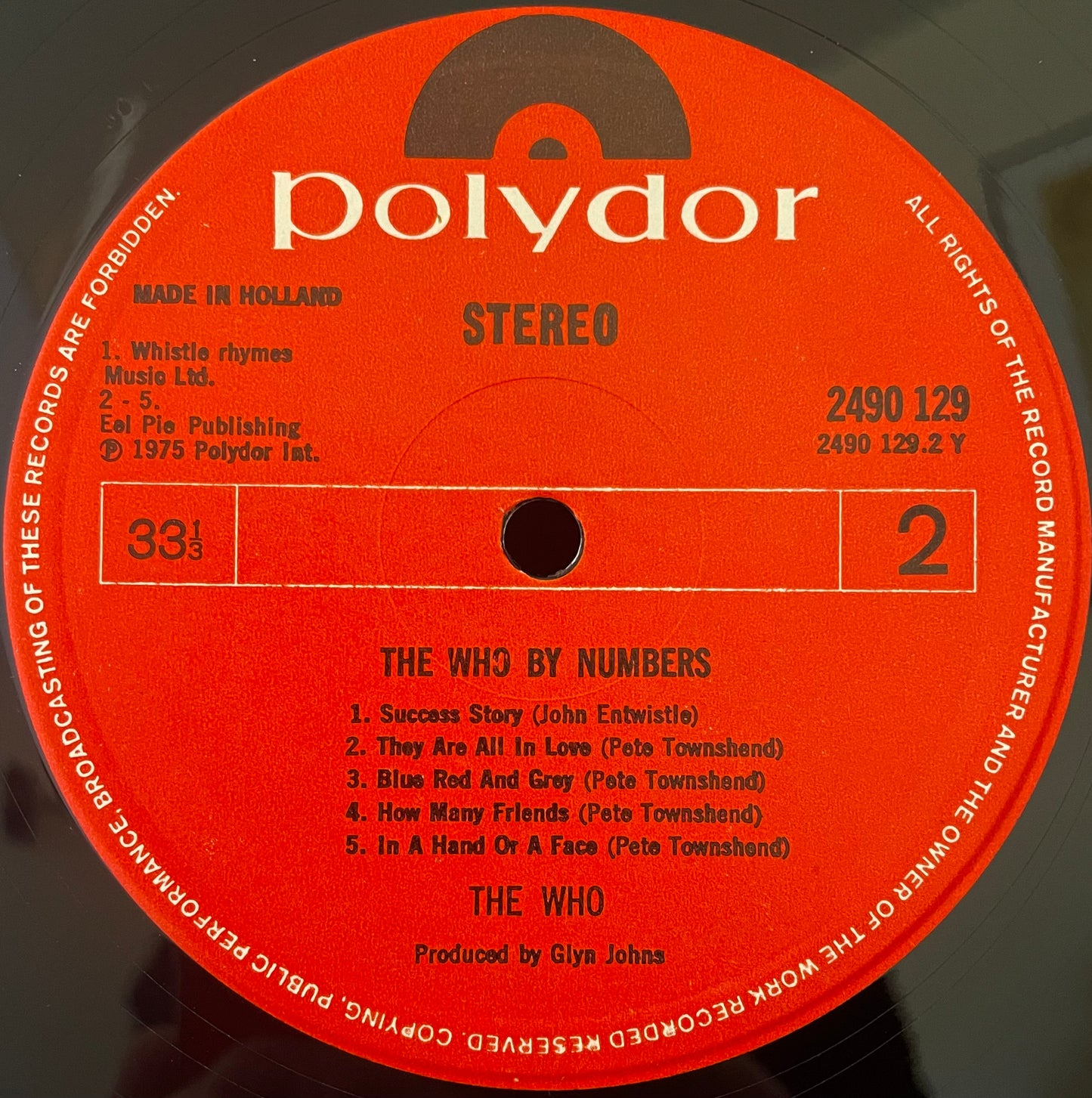 The Who – The Who By Numbers - USED Vinyl LP - Ltd Edition