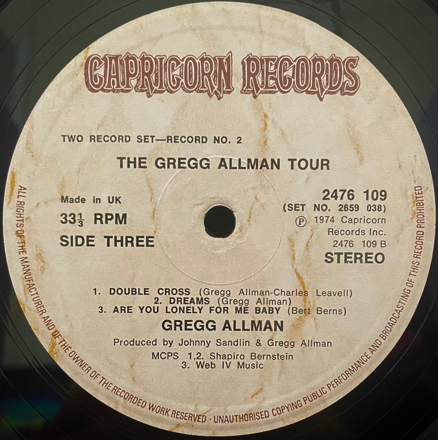 Gregg Allman With His Special Guests Cowboy / Boyer & Talton – The Gregg Allman Tour - USED Vinyl 2LP