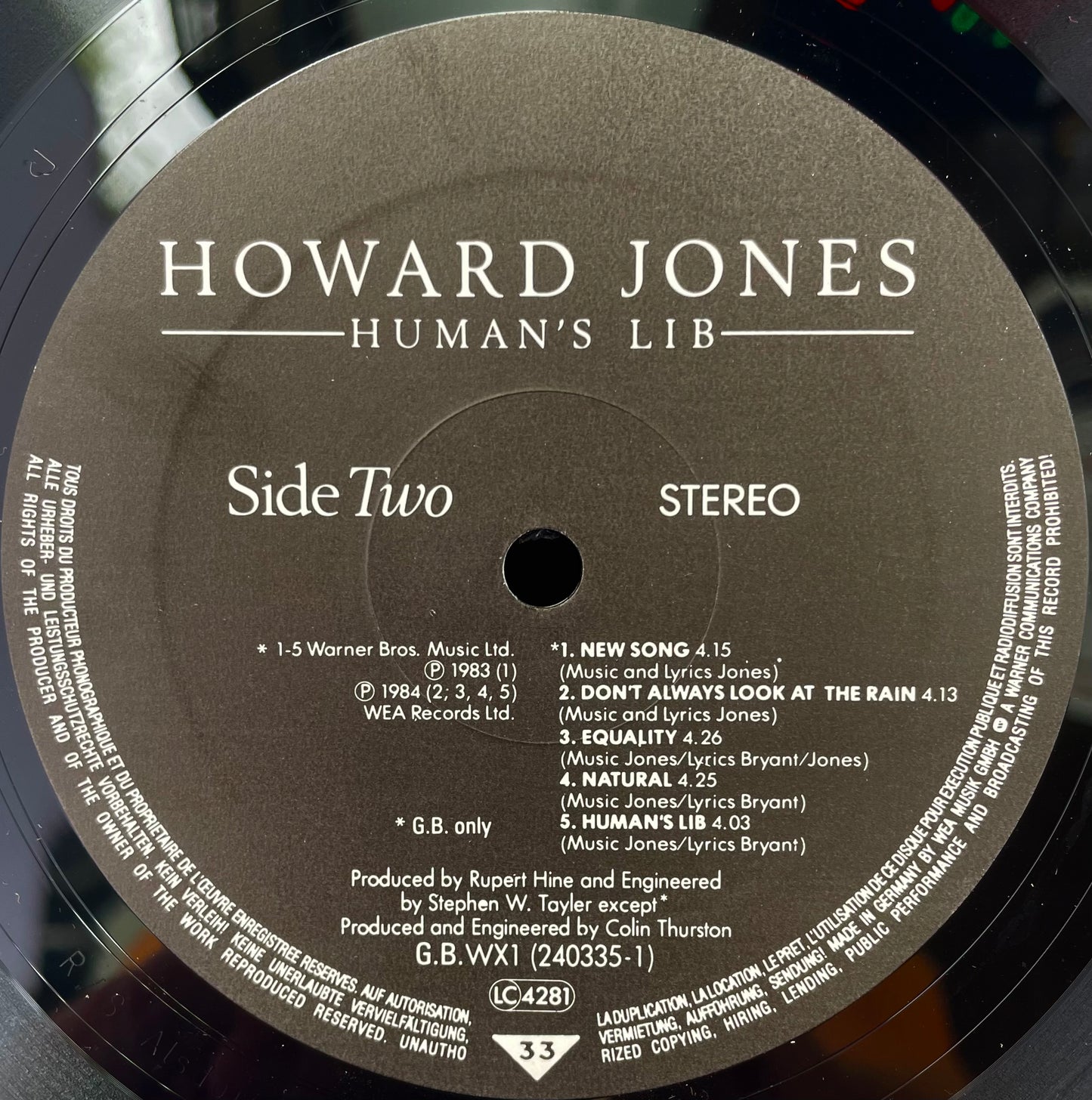Howard Jones – Human's Lib - USED Vinyl LP