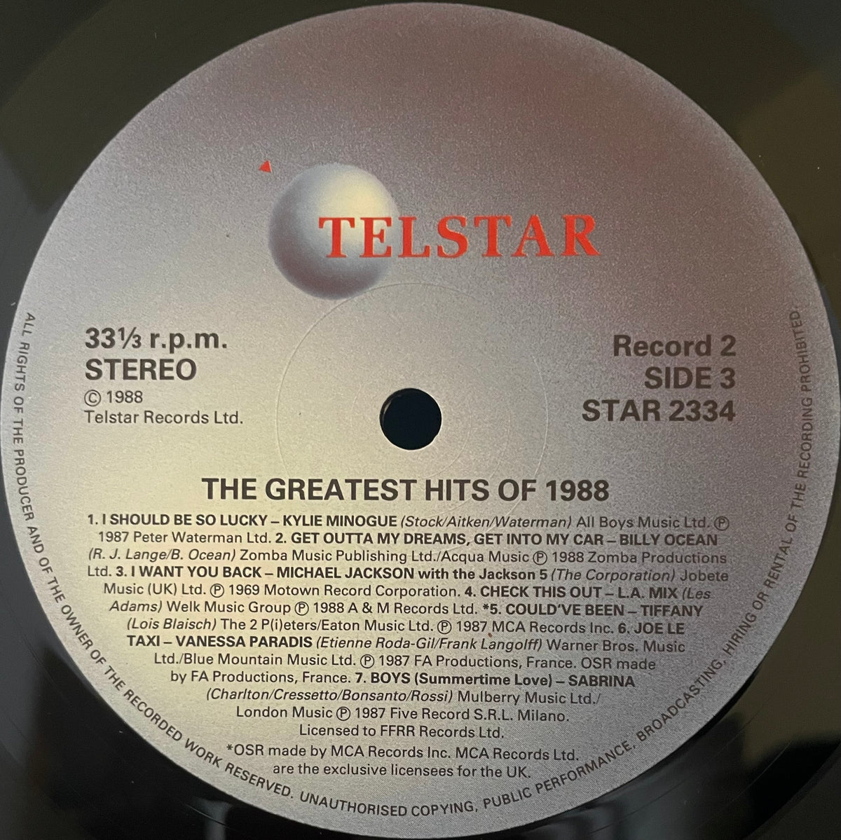 Various – The Greatest Hits Of 1988 - USED Vinyl 12" 2LP