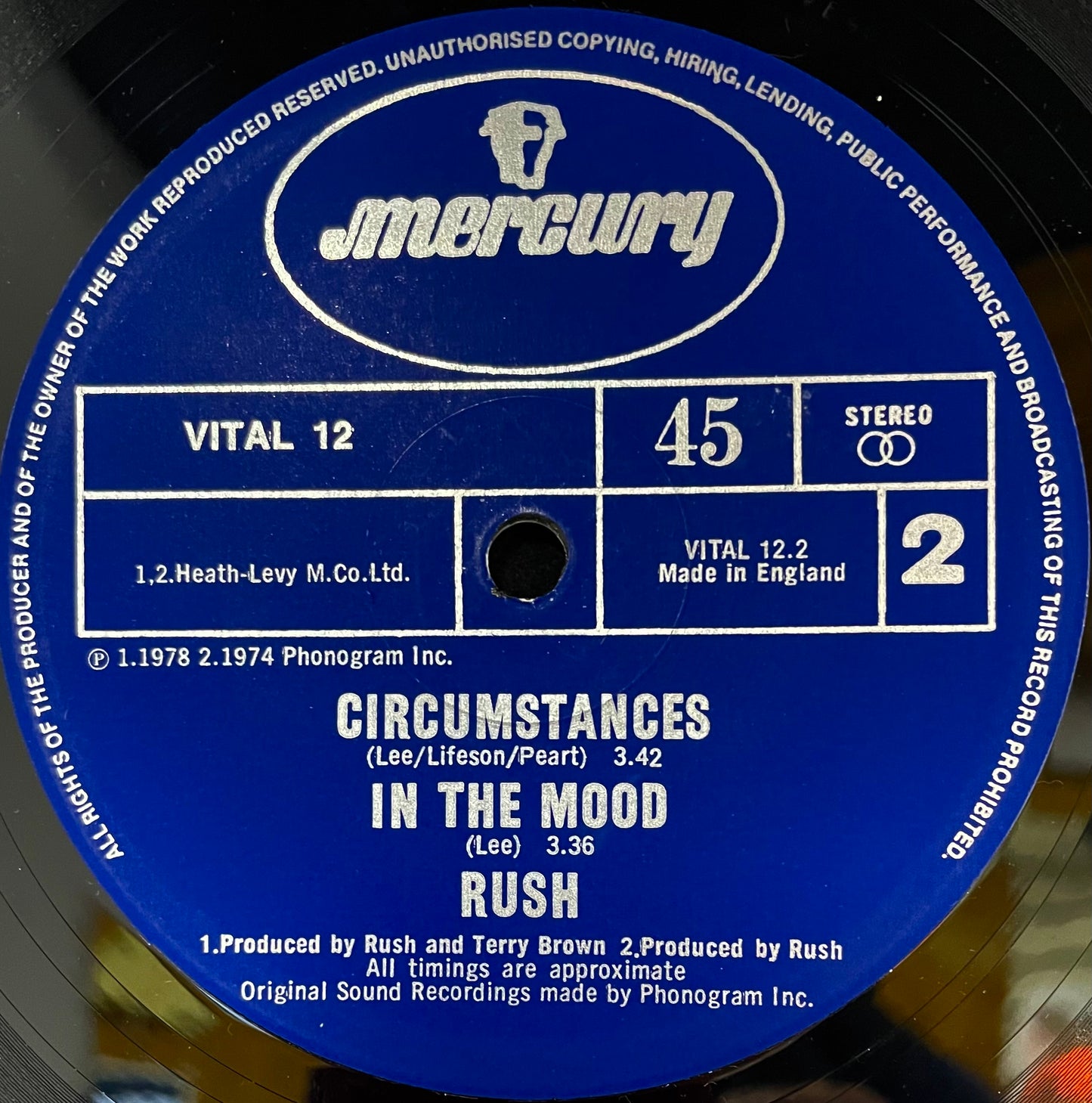 Rush – Vital Signs - USED Vinyl 12" Single