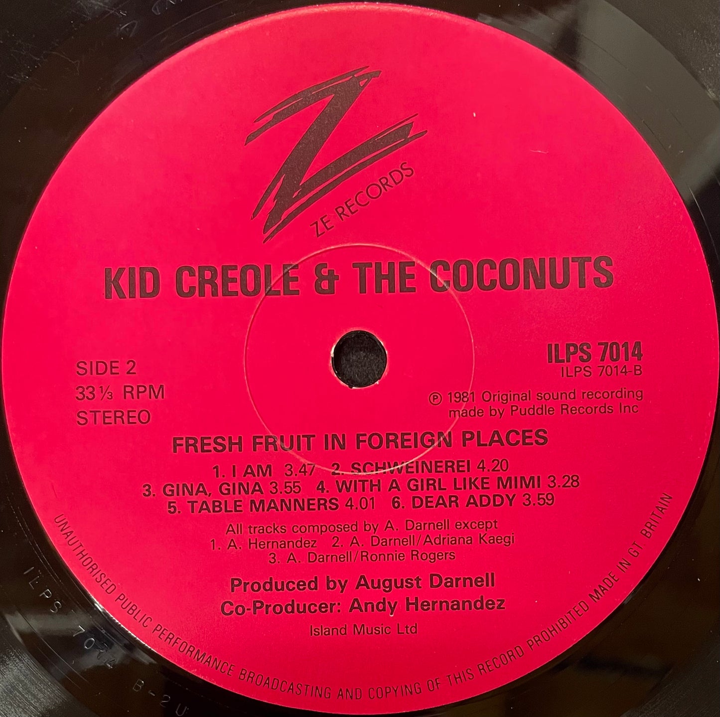 Kid Creole And The Coconuts – Fresh Fruit In Foreign Places - USED Vinyl LP