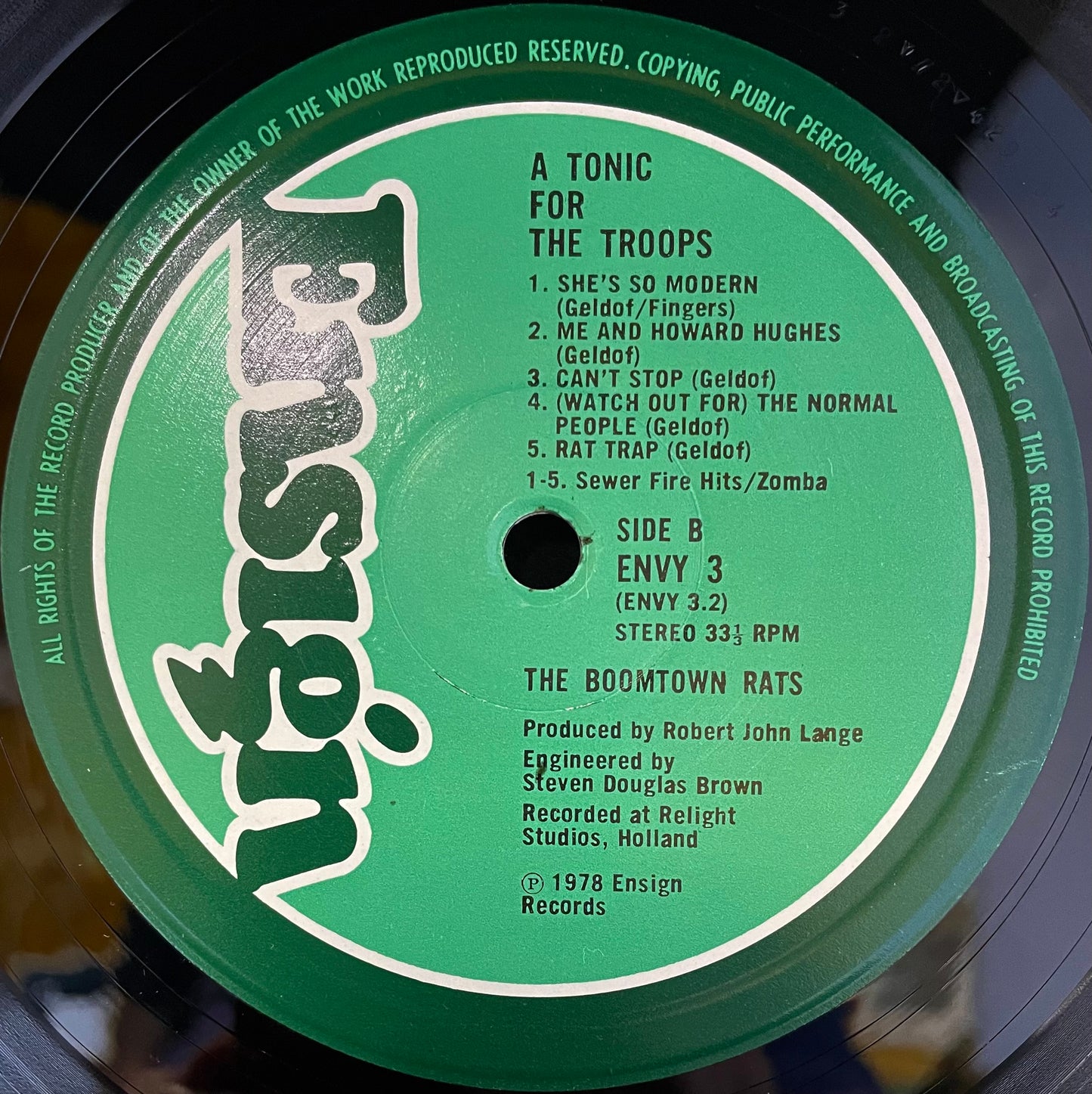 The Boomtown Rats – A Tonic For The Troops - USED Vinyl LP