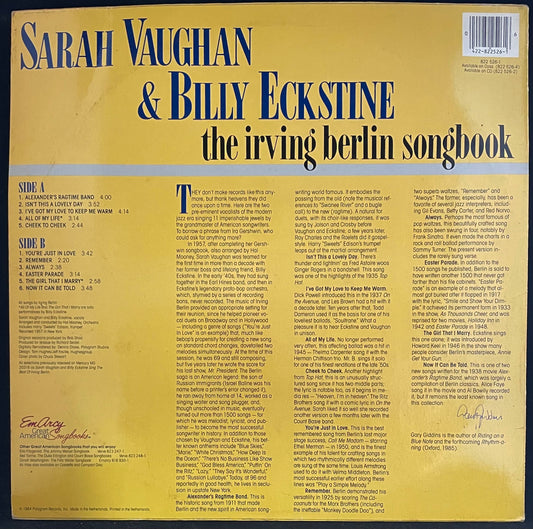Sarah Vaughan & Billy Eckstine – The Irving Berlin Songbook - USED Vinyl LP