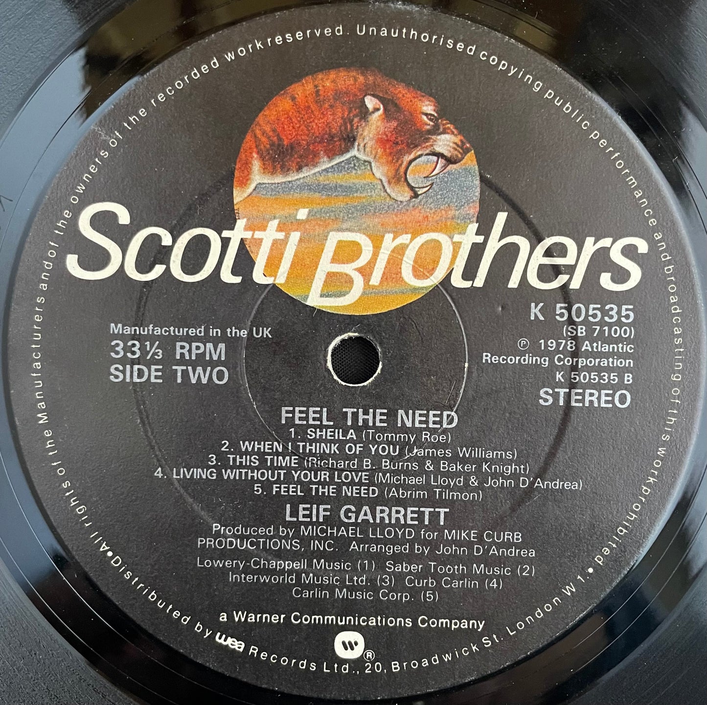 Leif Garrett – Feel The Need - USED Vinyl LP