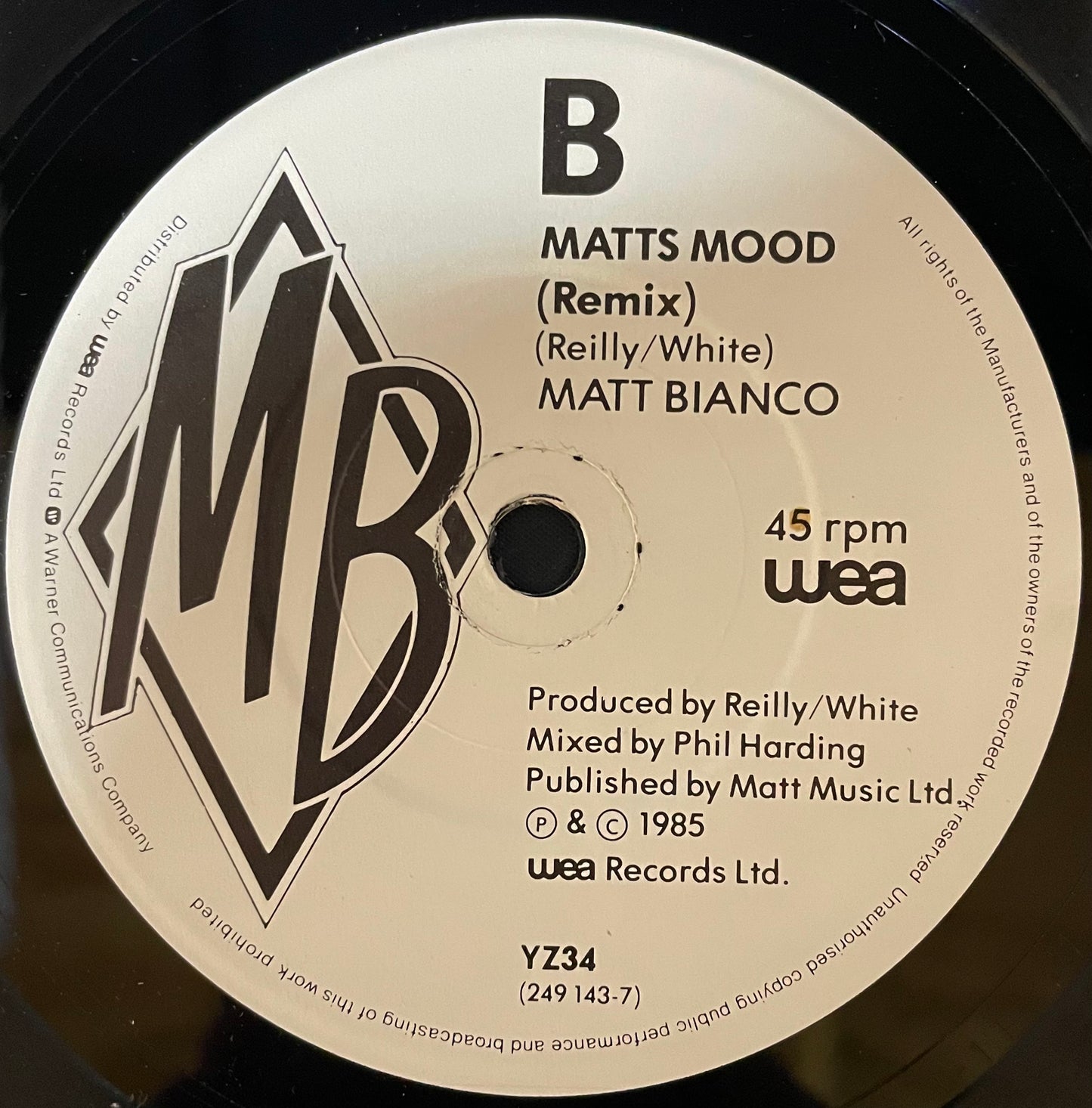 Matt Bianco – More Than I Can Bear (Remix) - USED Vinyl 7" Single