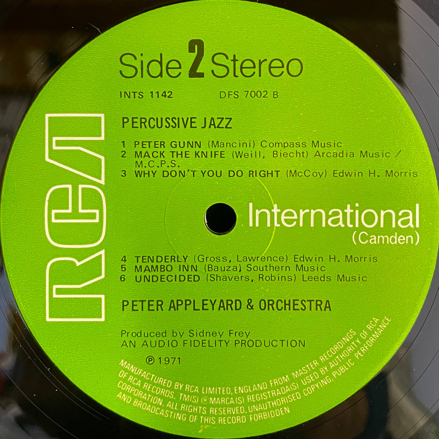 Peter Appleyard & Orchestra – Per-cus-sive Jazz - USED Vinyl LP