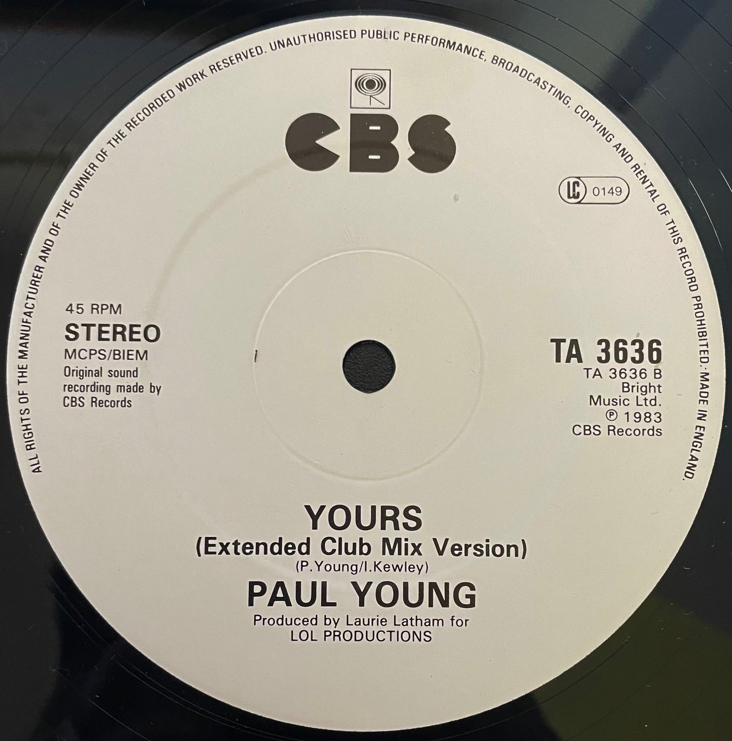 Paul Young – Come Back And Stay / Yours (Extended Club Mix Versions) - USED Vinyl 12" Single