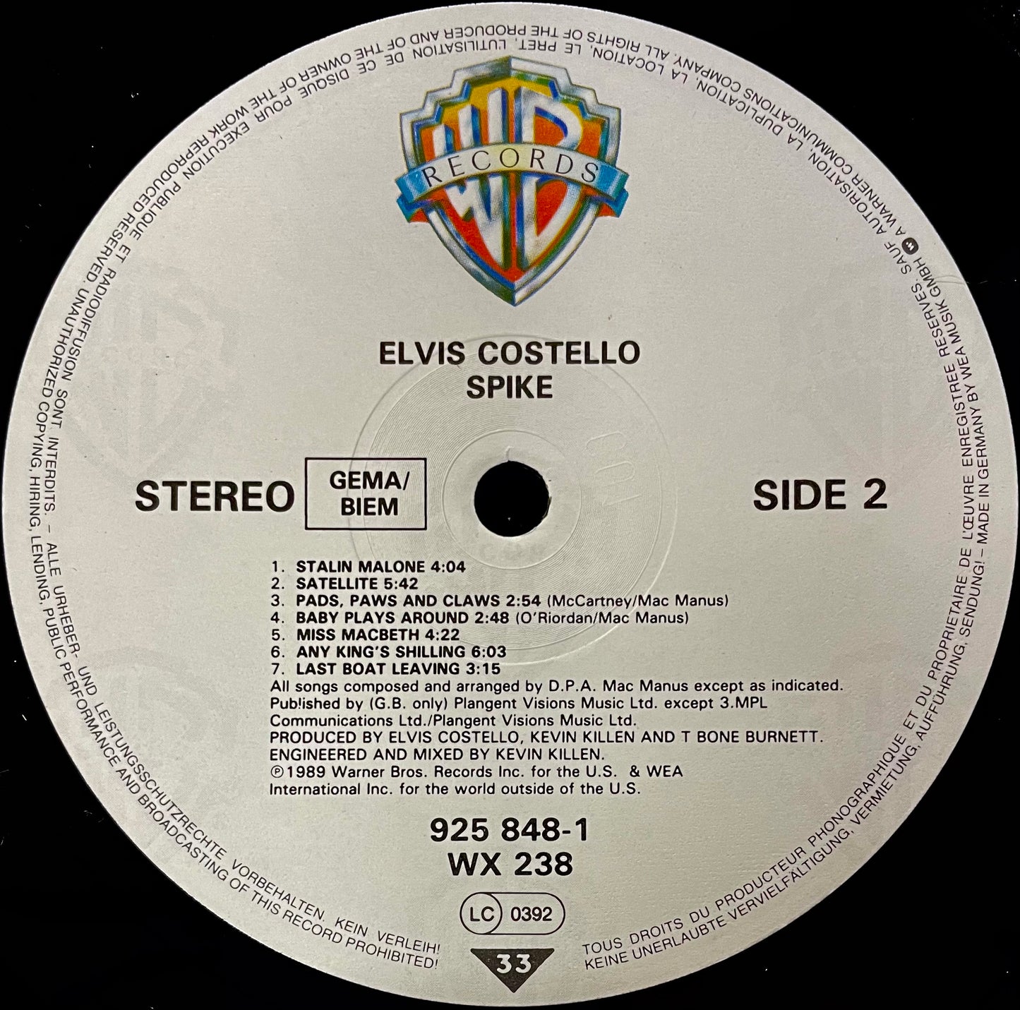 Elvis Costello – Spike - USED Vinyl LP