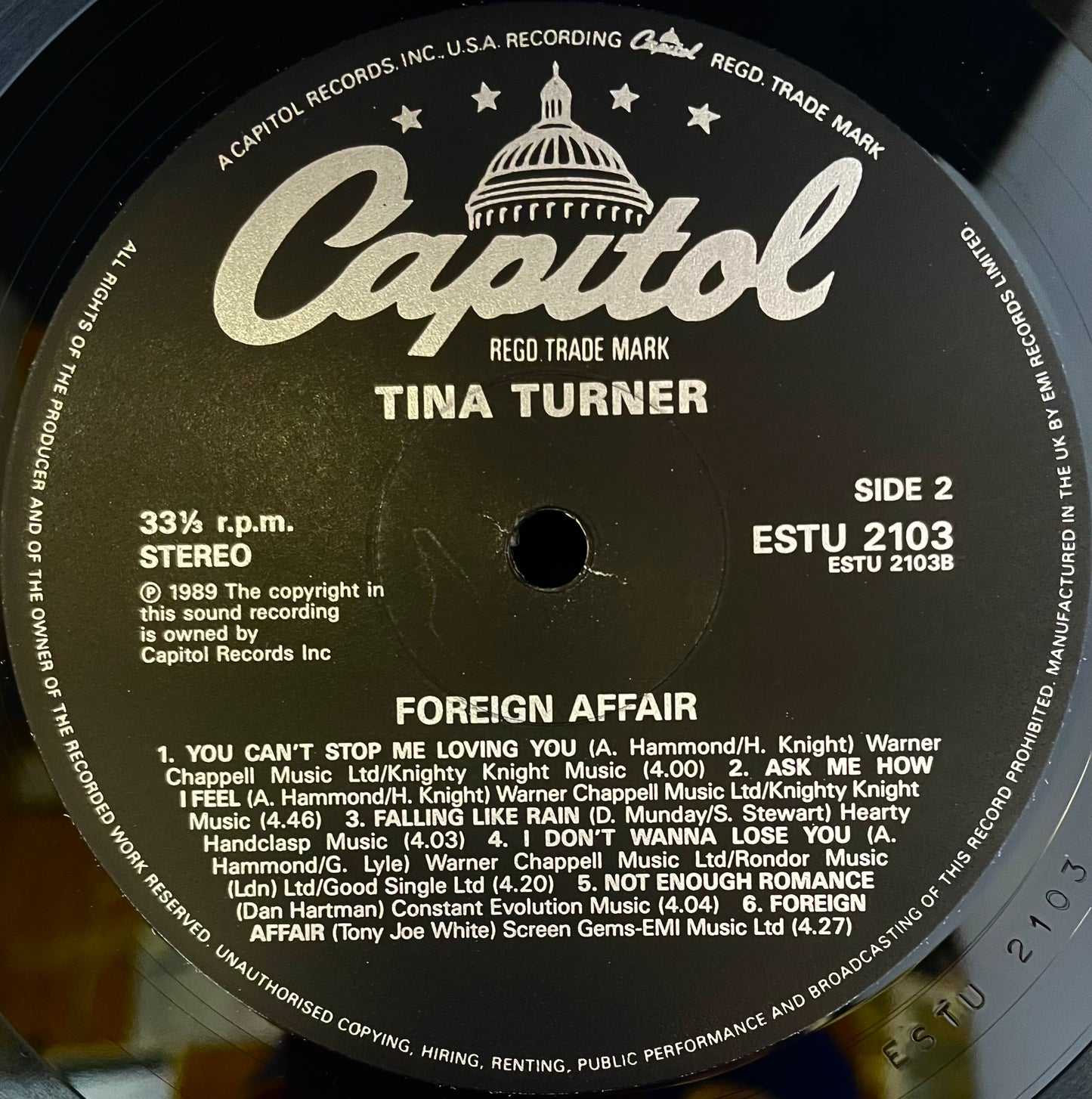 Tina Turner – Foreign Affair - USED Vinyl LP