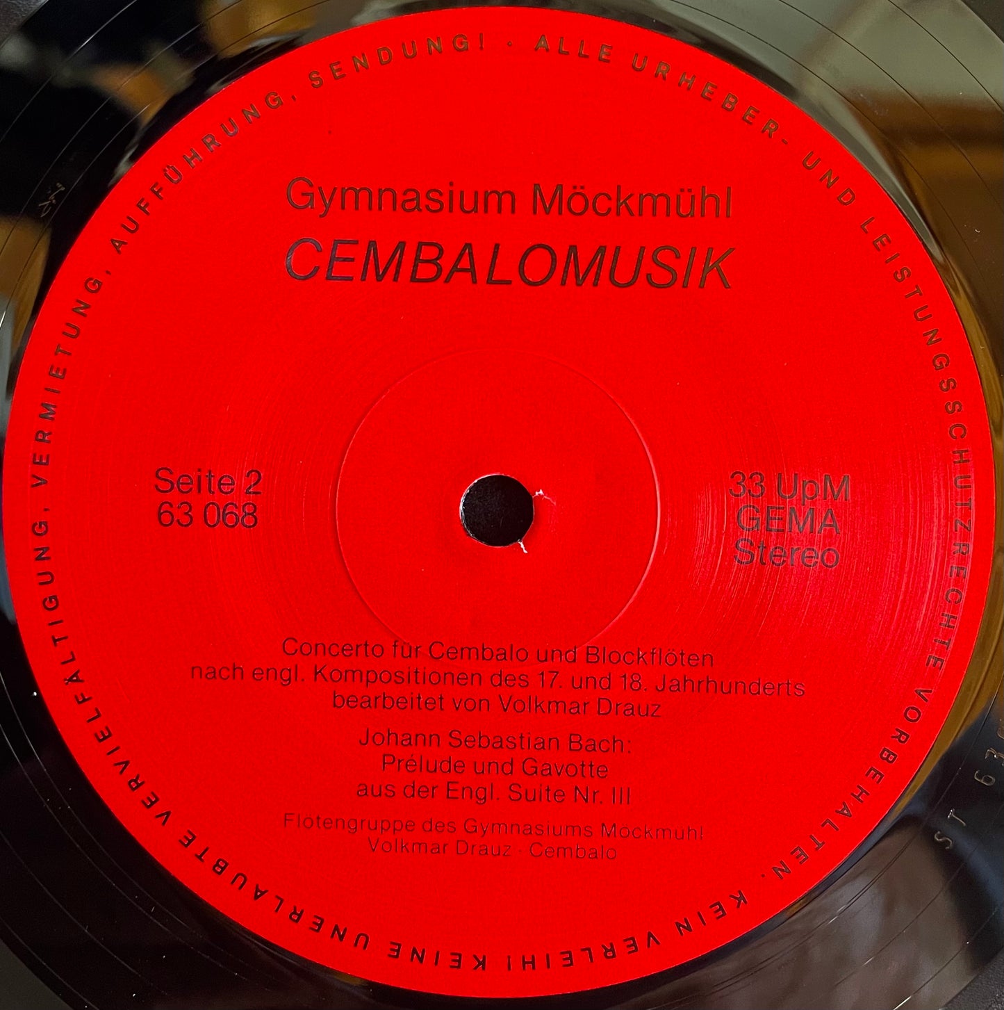 Friederike Gramlich, Volkmar Drauz – Cembalomusik - USED Vinyl LP