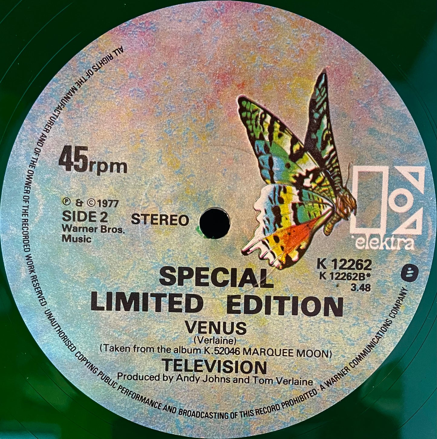 Television – Prove It - USED Vinyl 12" Single Green