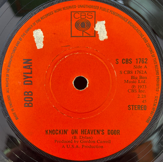 Bob Dylan – Knockin' On Heaven's Door - USED Vinyl 7" Single