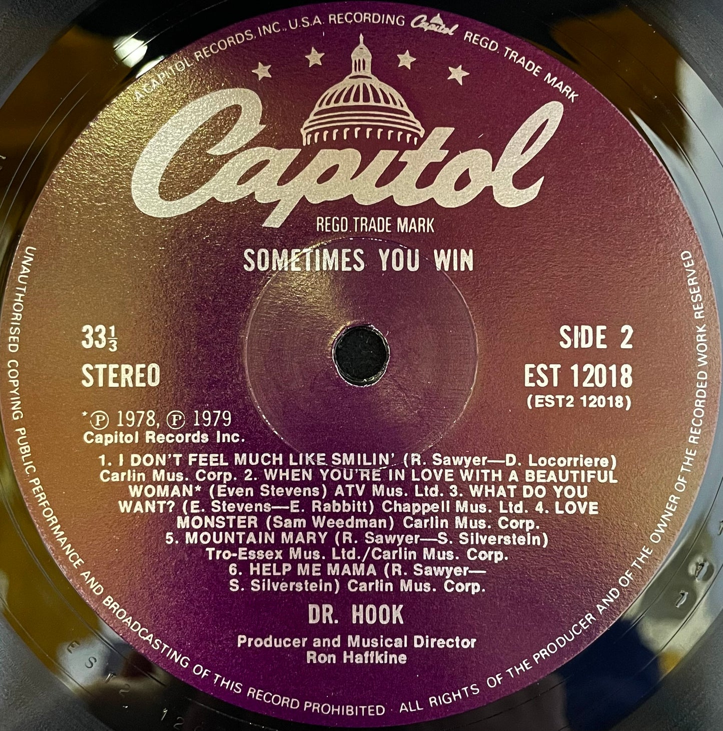 Dr. Hook – Sometimes You Win - USED Vinyl LP