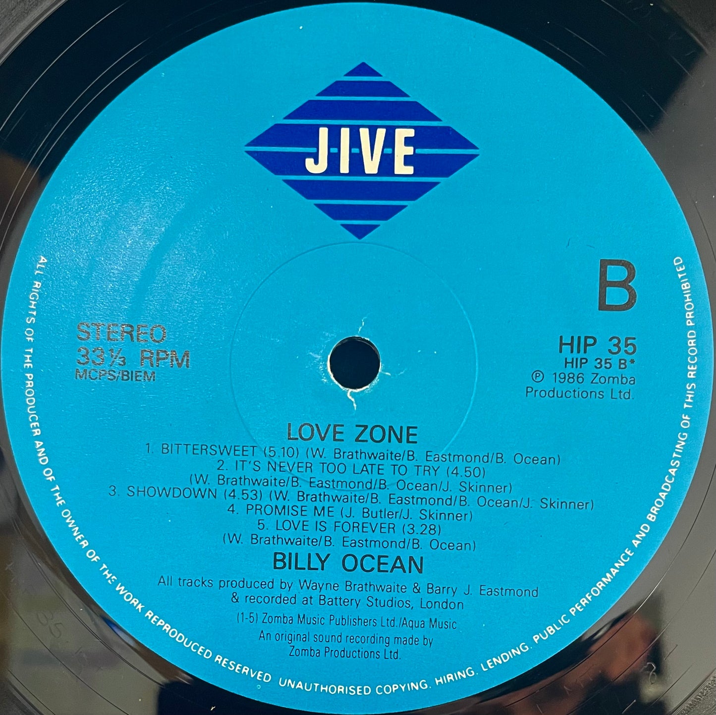 Billy Ocean – Love Zone - USED Vinyl LP