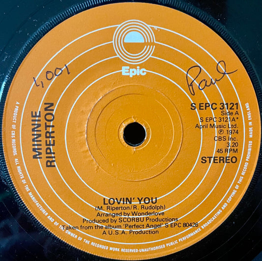 Minnie Riperton – Lovin' You - USED Vinyl 7" Single