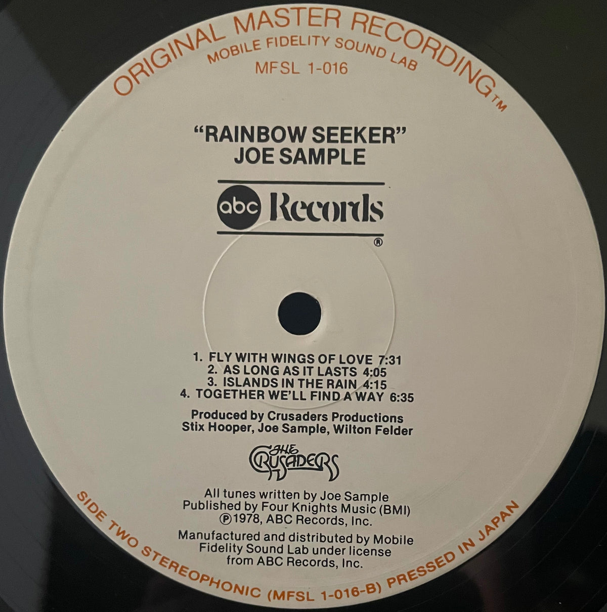 Joe Sample – Rainbow Seeker - USED Limited Edition Vinyl 12" LP