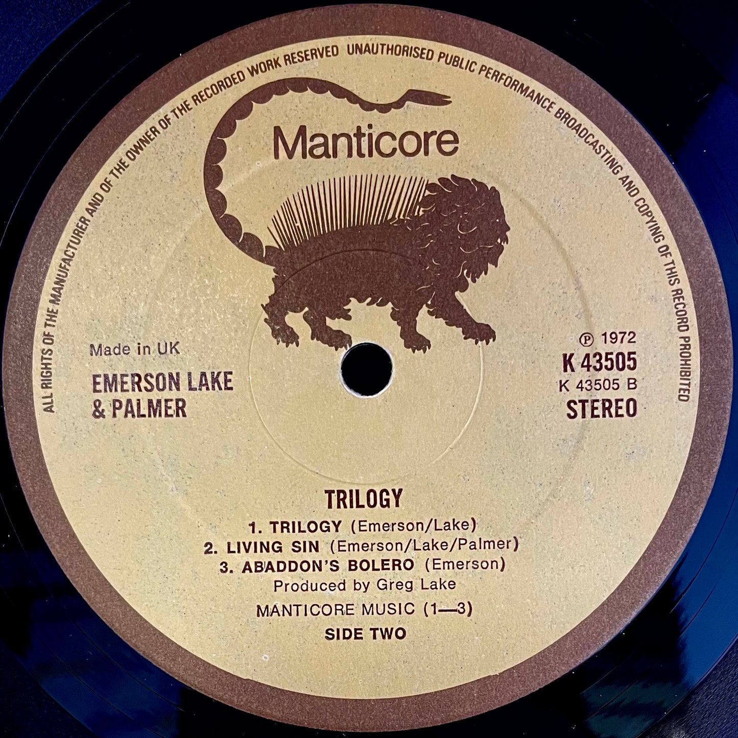 Emerson Lake & Palmer – Trilogy - USED Vinyl LP