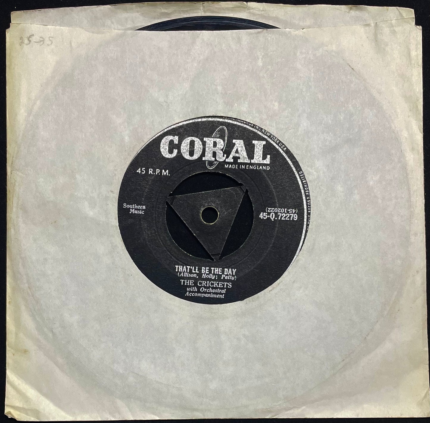 The Crickets – That’ll Be The Day - USED Vinyl 7" Single