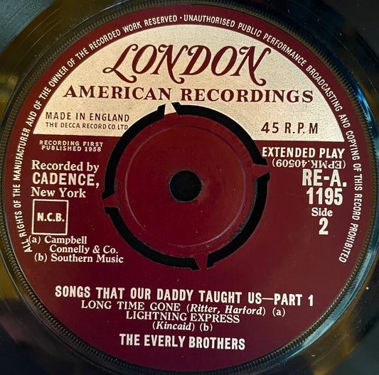 The Everly Brothers – Songs That Our Daddy Taught Us - Part 1 - USED Vinyl 7" EP