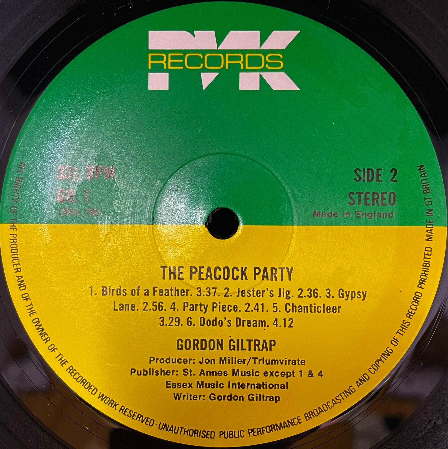 Gordon Giltrap – The Peacock Party - USED Vinyl LP