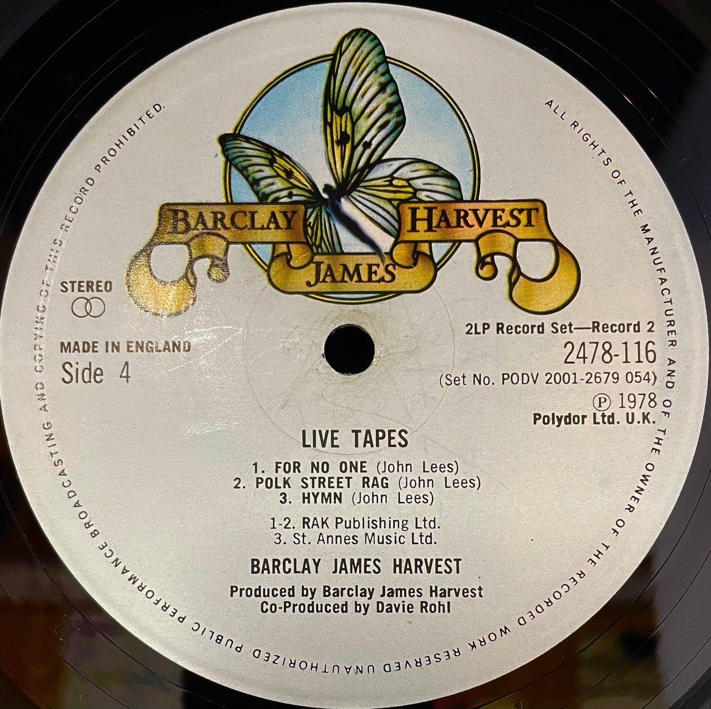 Barclay James Harvest – Live Tapes - USED Vinyl 2LP