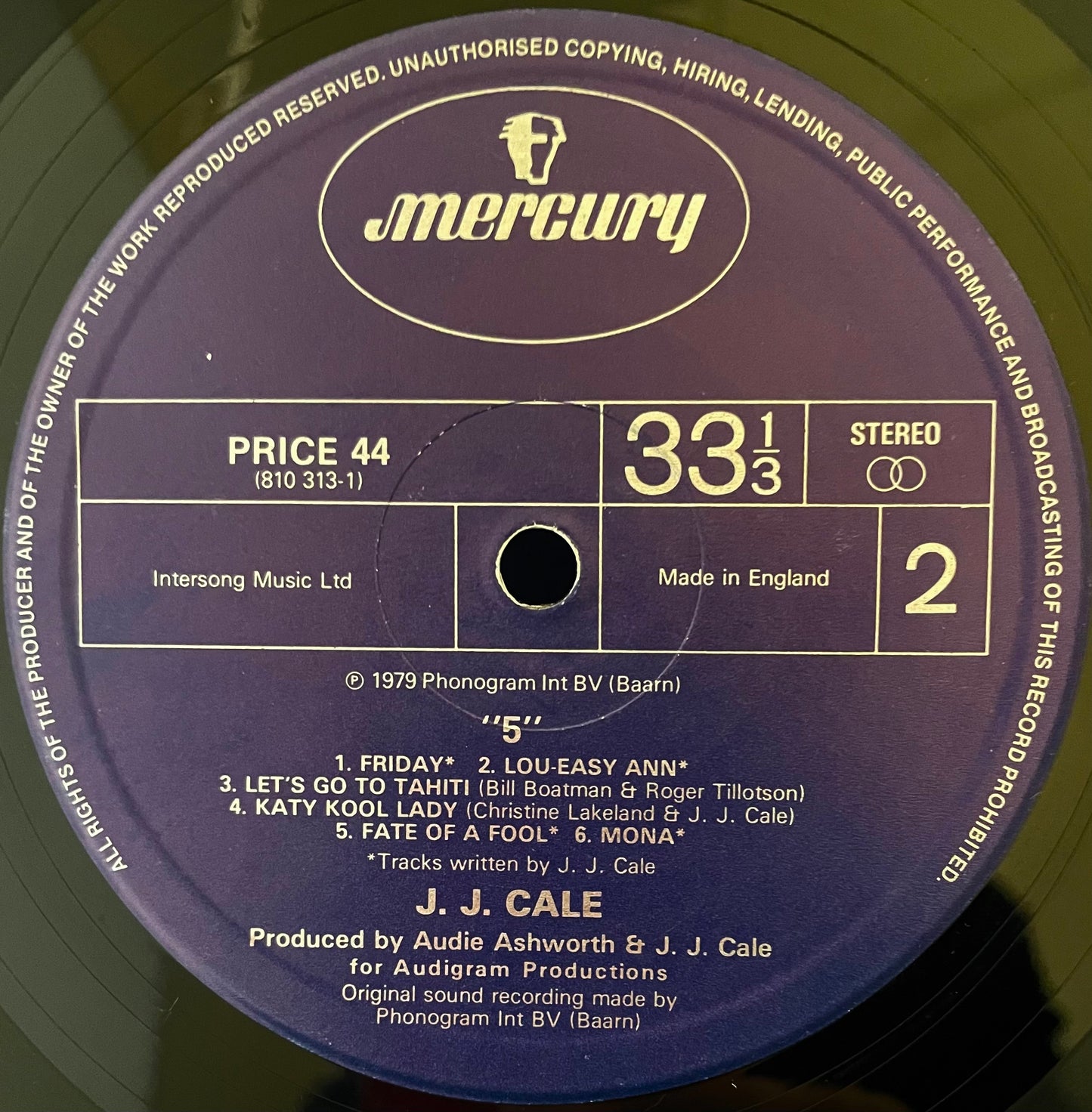 J.J. Cale – 5 - USED Vinyl LP