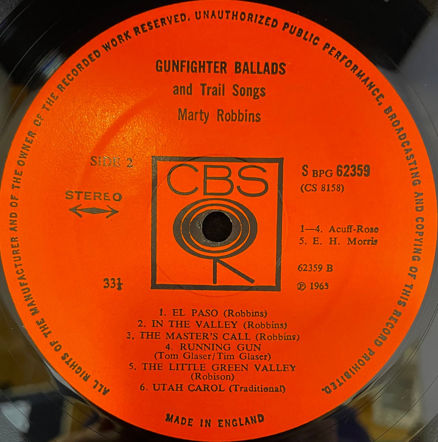 Marty Robbins – Gunfighter Ballads And Trail Songs - USED Vinyl LP