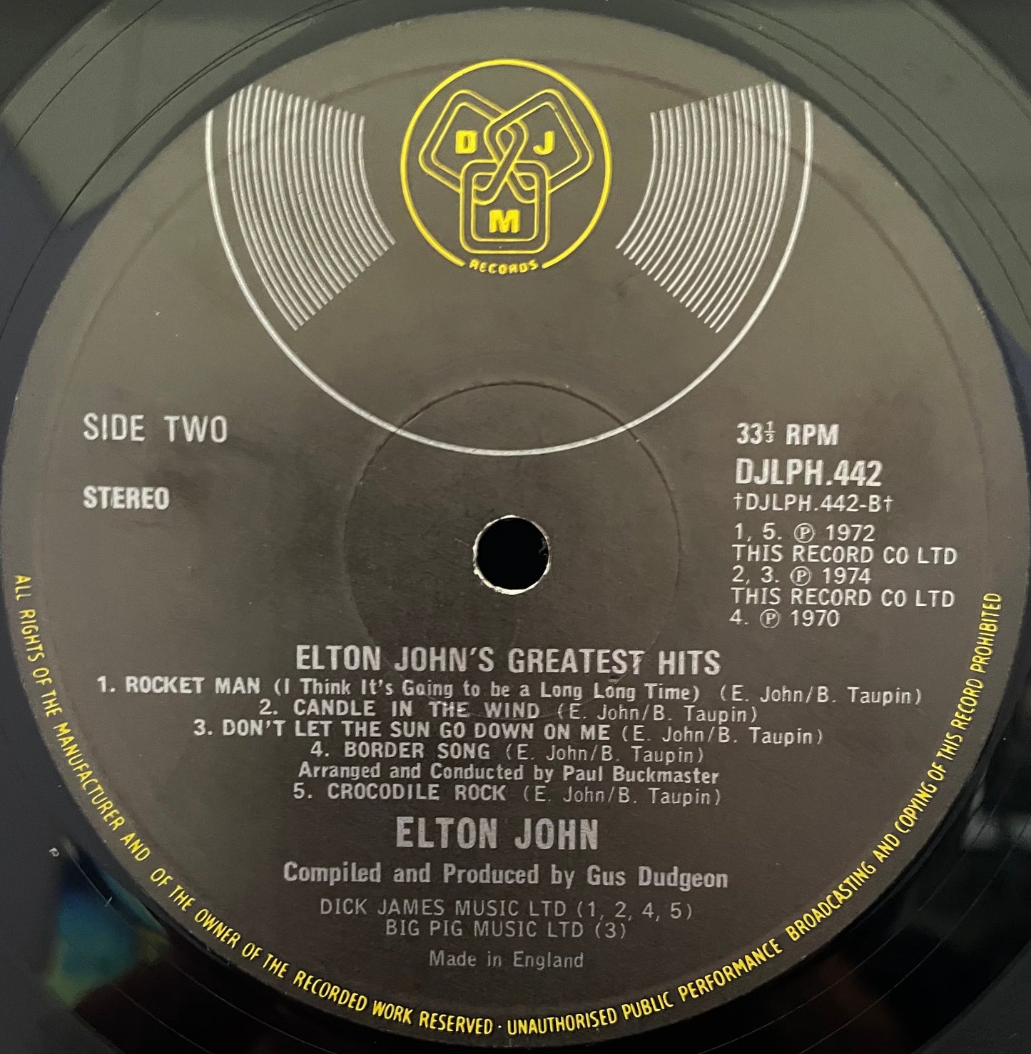 Elton John – Greatest Hits - USED Vinyl LP