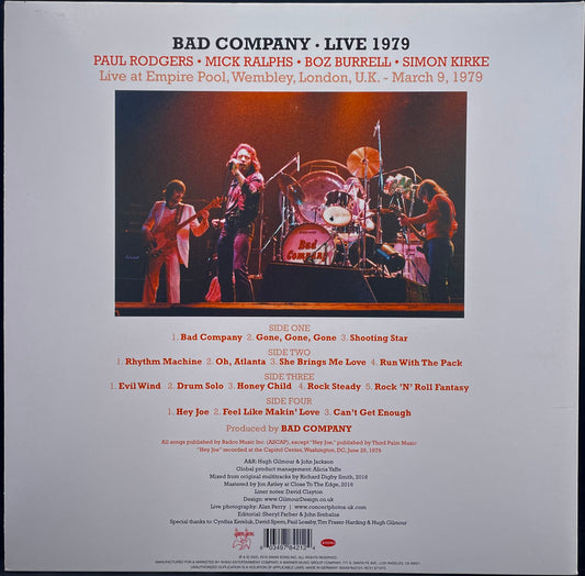 Bad Company – Live 1979 - USED Ltd Edition Transparent Orange Vinyl 2LP