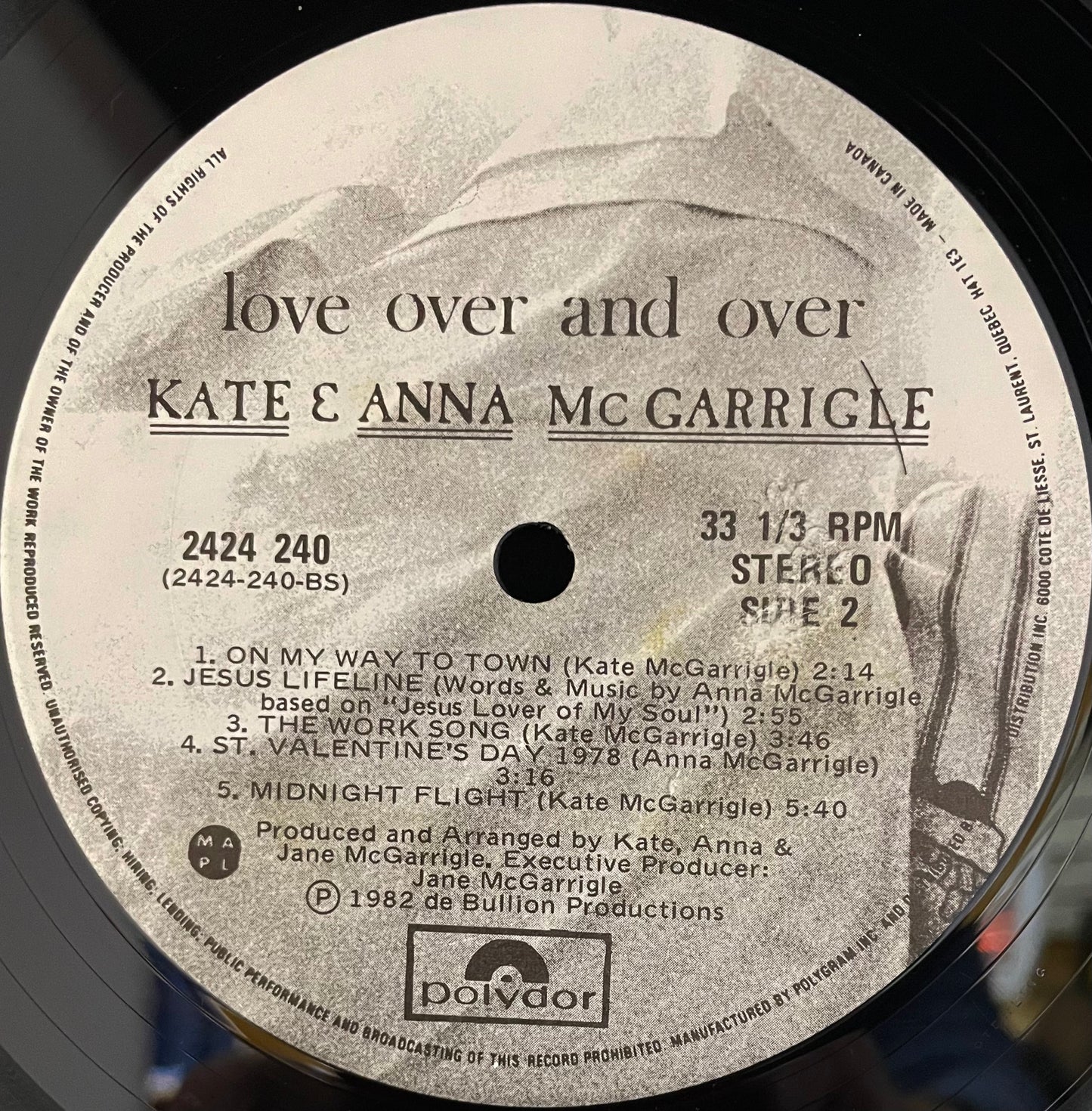 Kate & Anna Mc Garrigle – Love Over And Over - USED Vinyl LP
