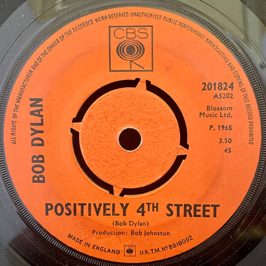 Bob Dylan – Positively 4th Street - USED Vinyl 7" Single