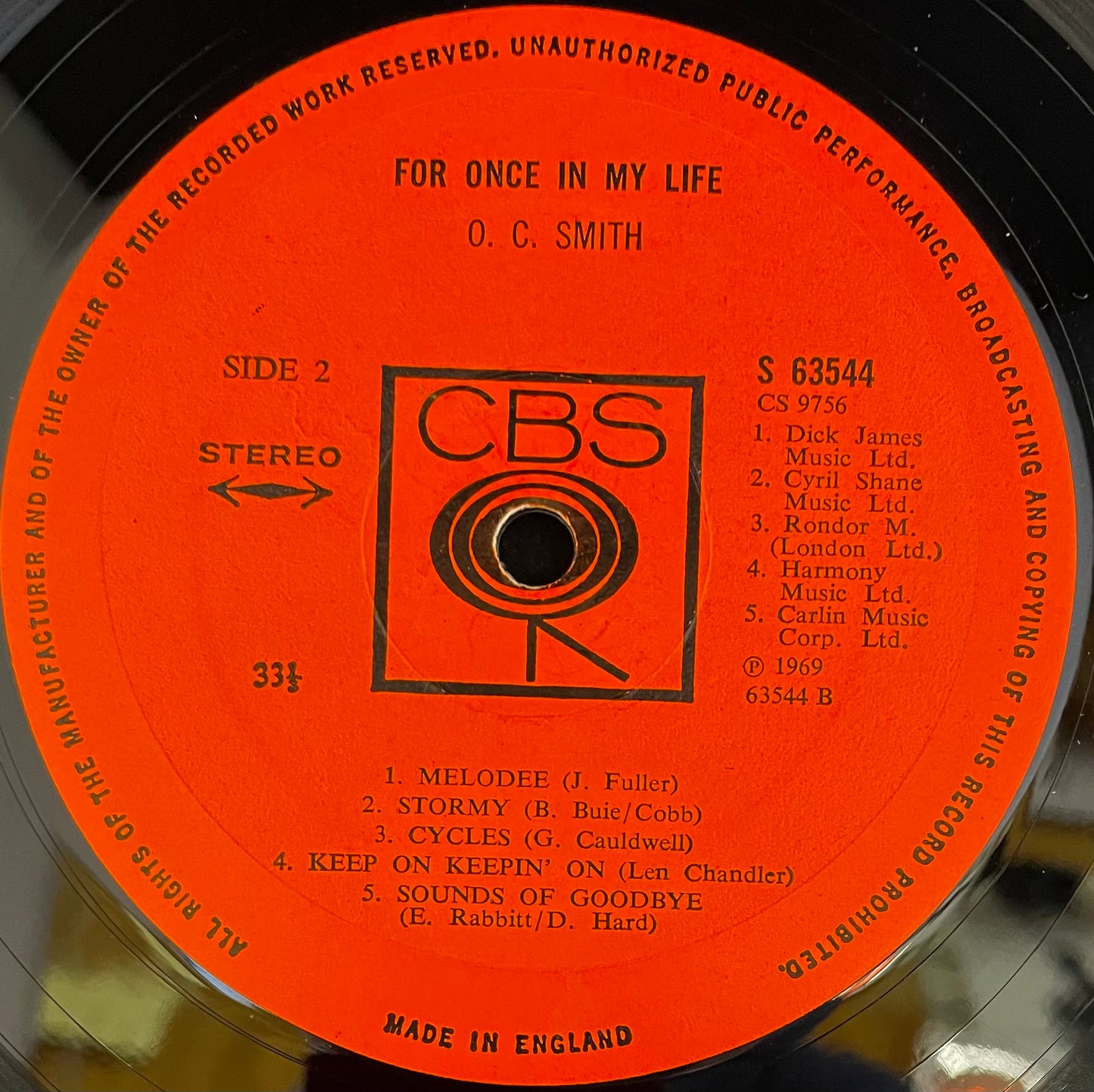 O. C. Smith – For Once In My Life - USED Vinyl LP