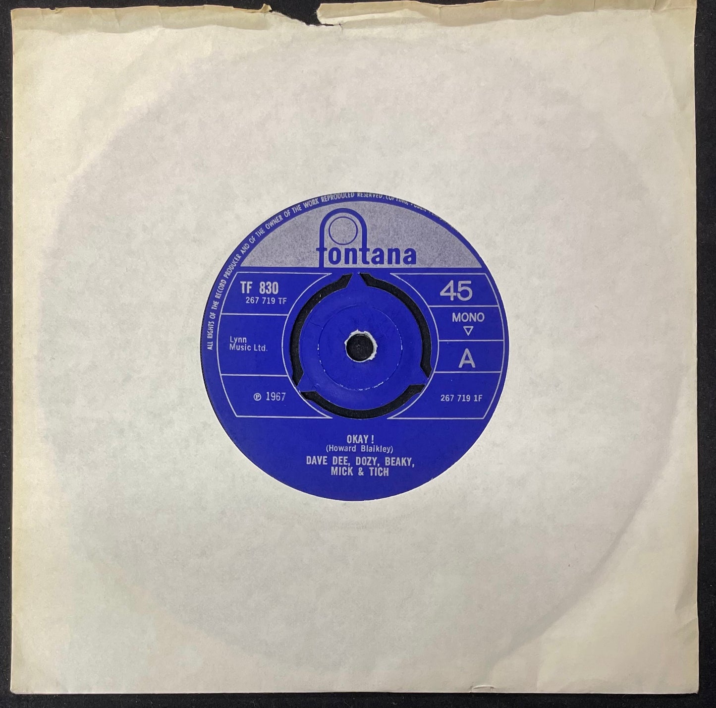 Dave Dee, Dozy, Beaky, Mick & Tich – Okay! - USED Vinyl 7" Single