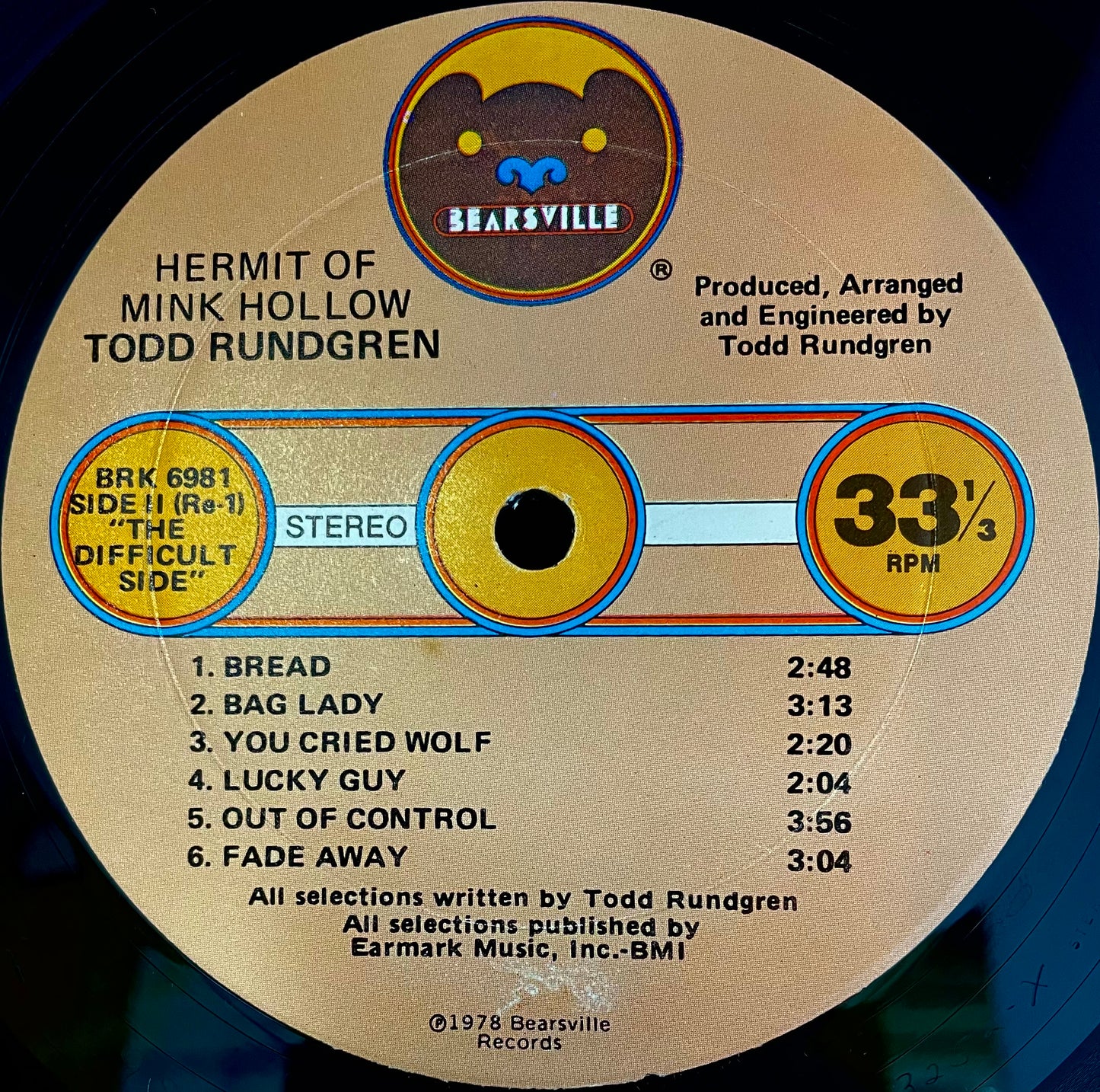 Todd Rundgren – Hermit Of Mink Hollow - USED Vinyl LP