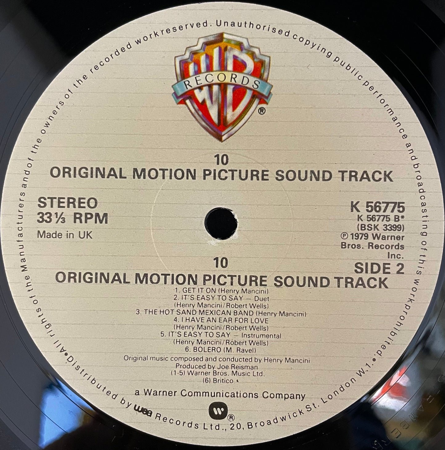 Henry Mancini – 10 Original Motion Picture Sound Track - USED Vinyl LP