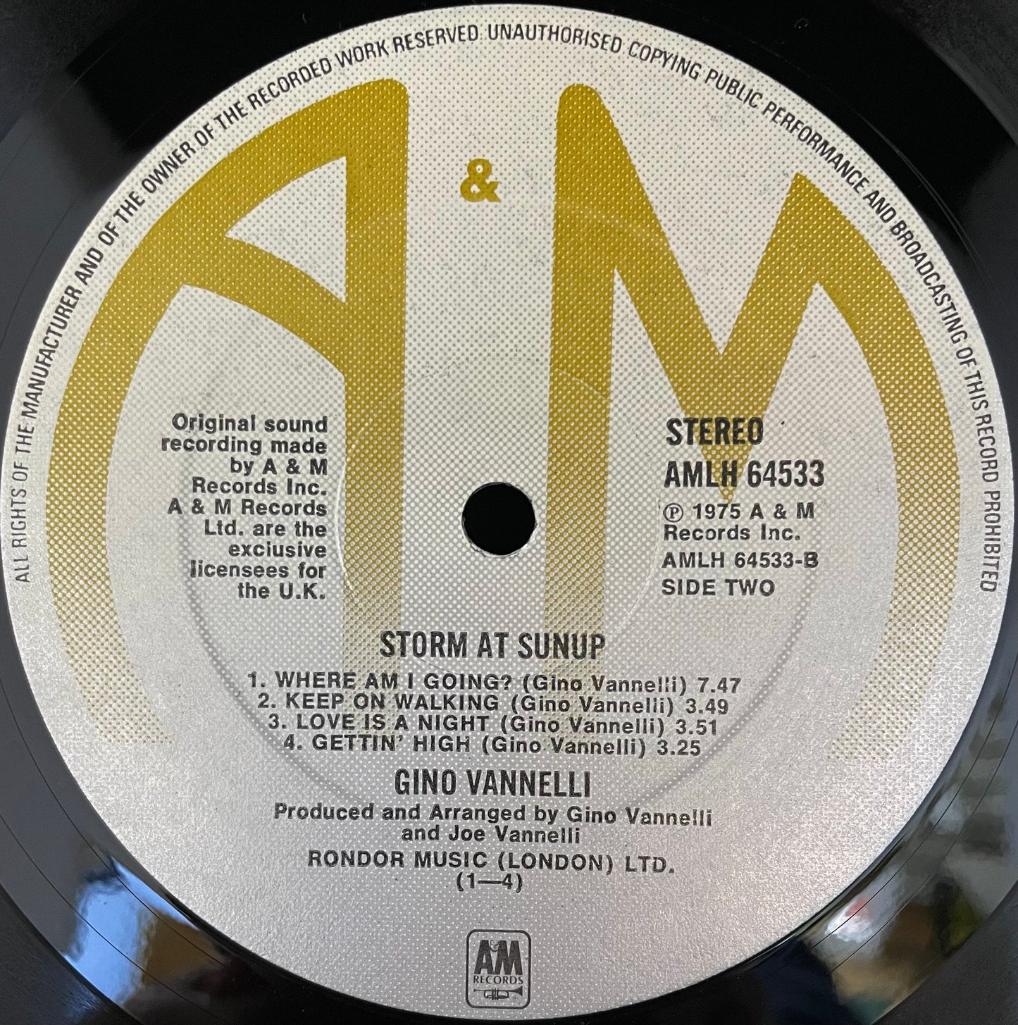 Gino Vannelli – Storm At Sunup - USED Vinyl LP