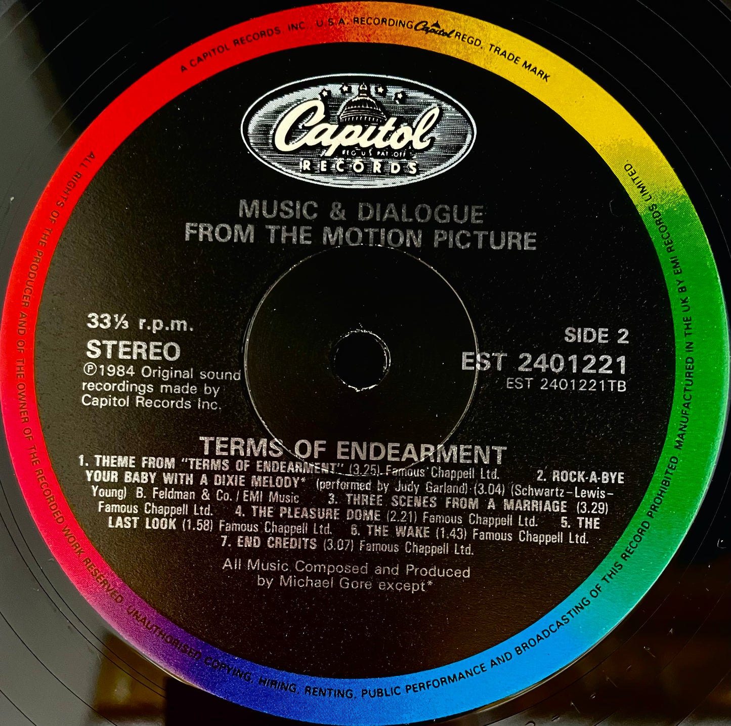 Michael Gore – Music And Dialogue From The Motion Picture Terms Of Endearment - USED Vinyl LP