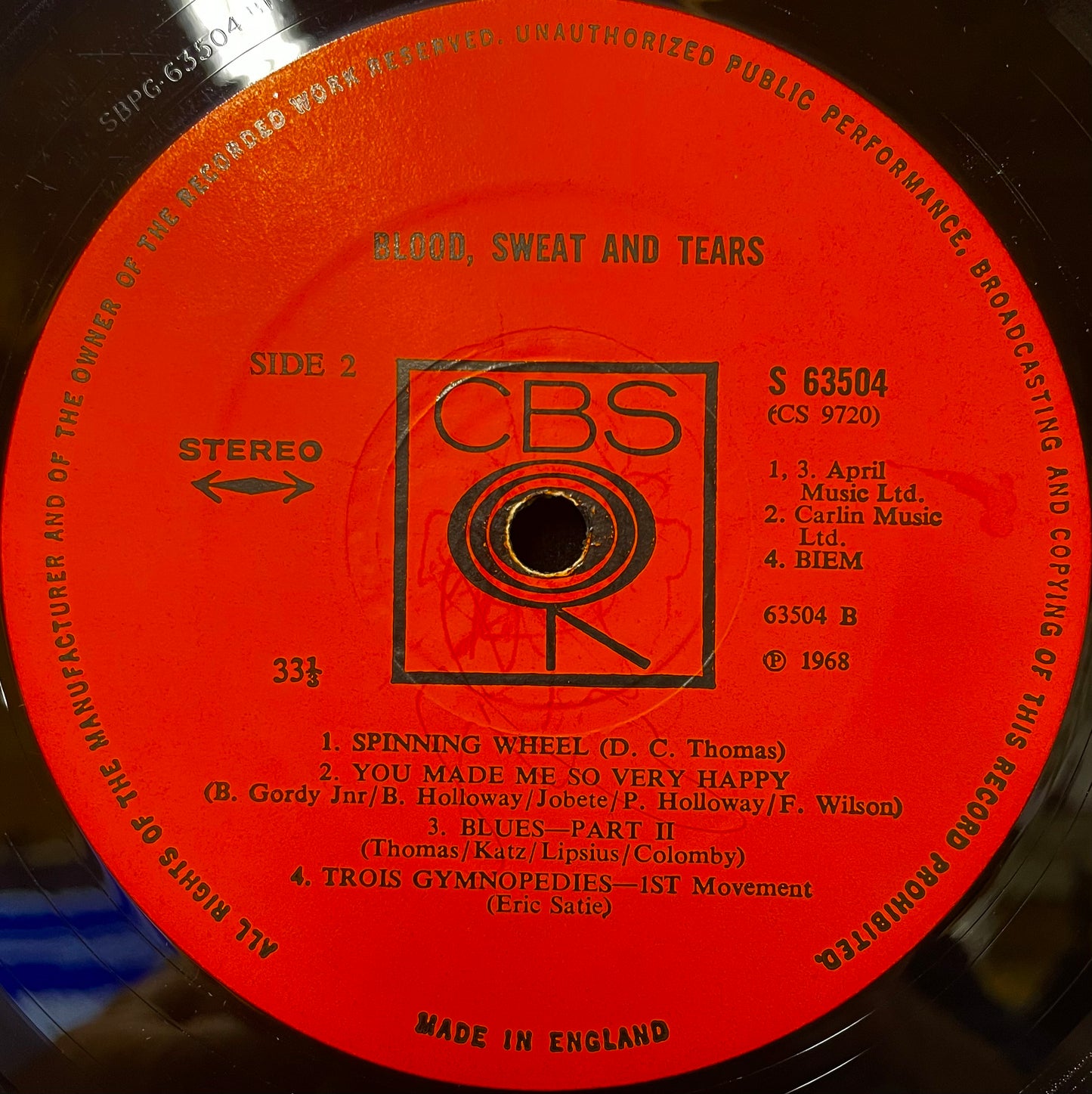 Blood, Sweat And Tears – Blood, Sweat And Tears - USED Vinyl LP