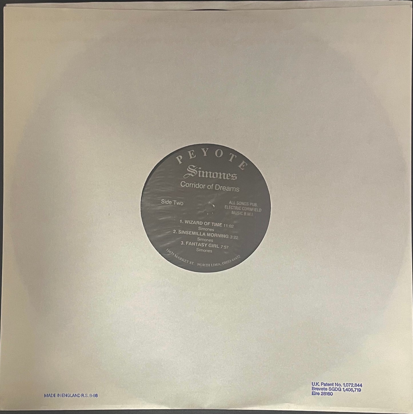 Simones – Corridor Of Dreams - USED Vinyl LP