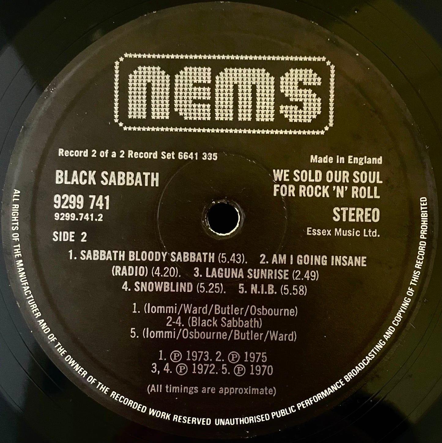 Black Sabbath – We Sold Our Soul For Rock 'N' Roll - USED Vinyl 2LP