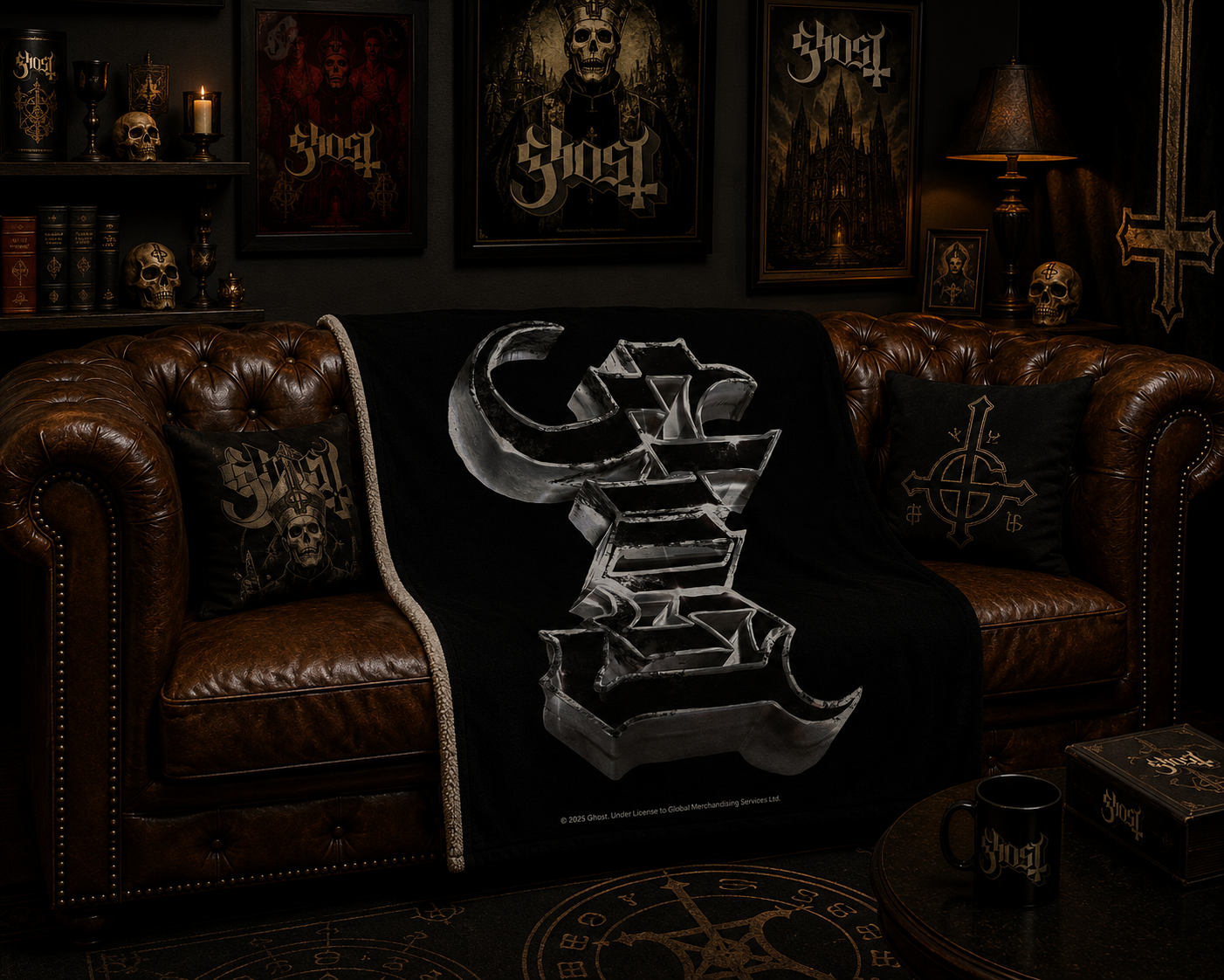 Rocksax Ghost Blanket - Chrome Logo