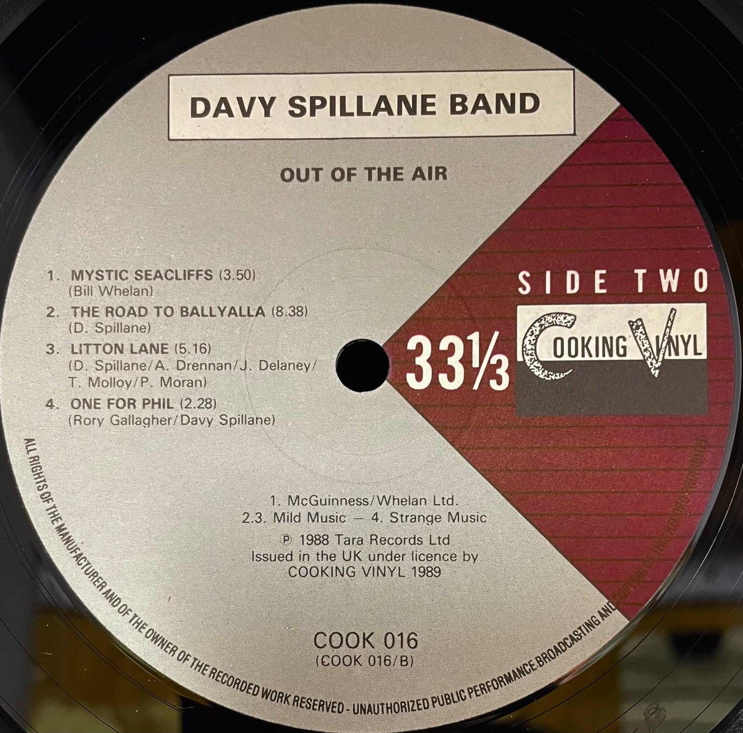Davy Spillane Band – Out Of The Air - USED Vinyl LP