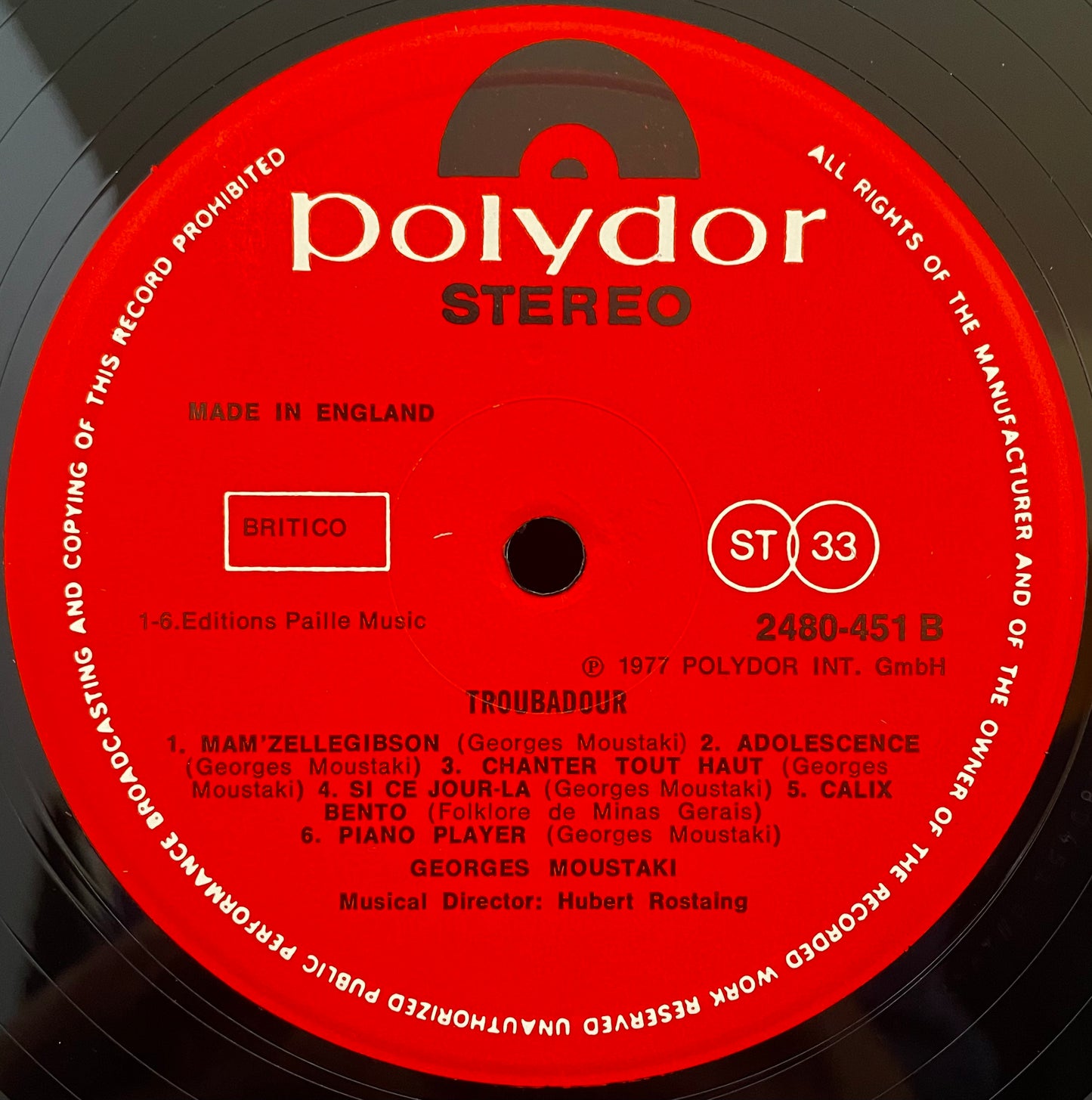 Georges Moustaki – Troubador – gebrauchte Vinyl-LP