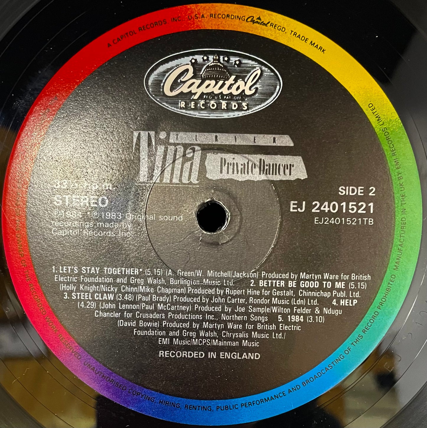 Tina Turner – Private Dancer - USED Vinyl LP