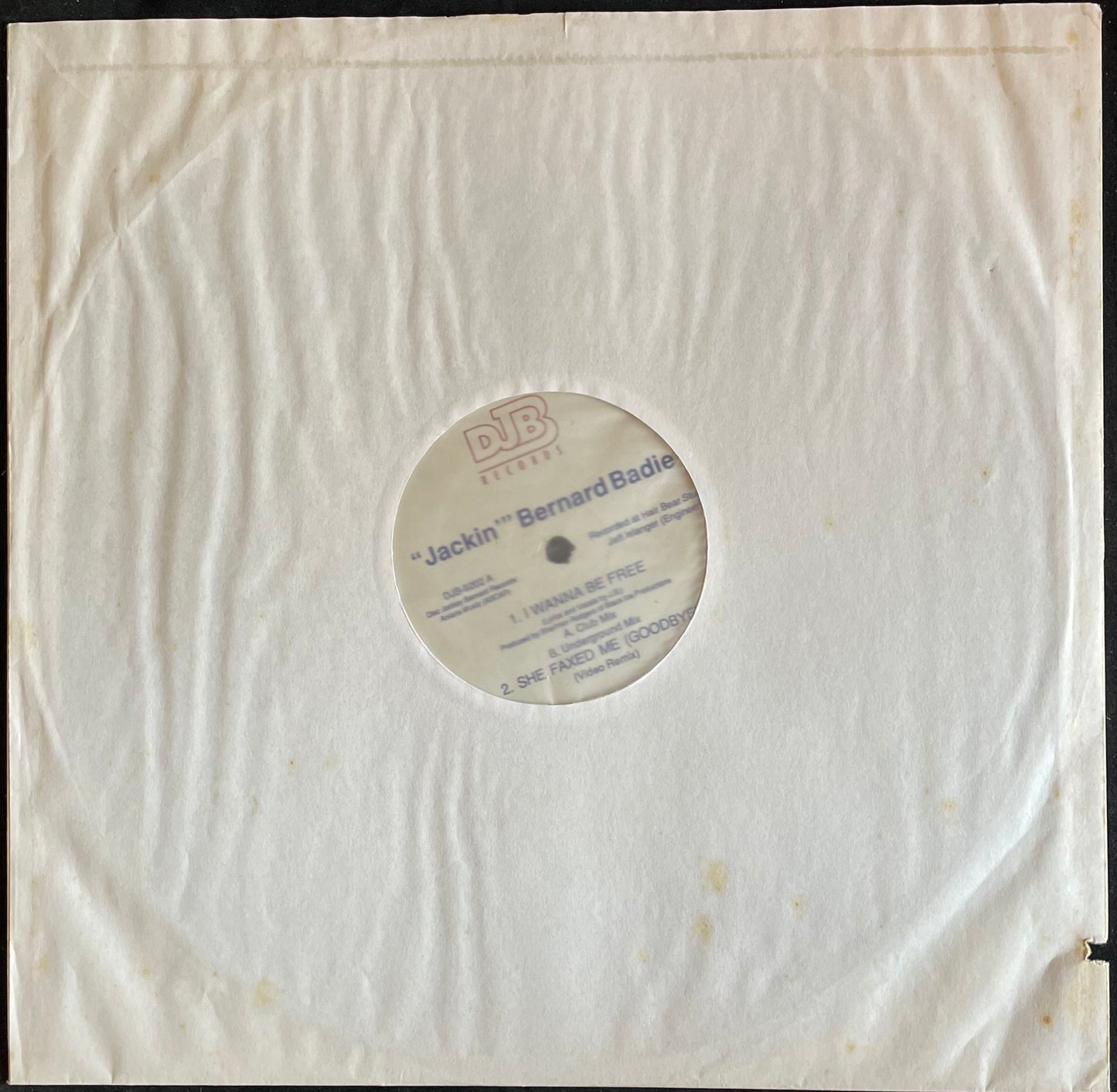 "Jackin'" Bernard Badie – I Wanna Be Free - USED Vinyl 12" EP