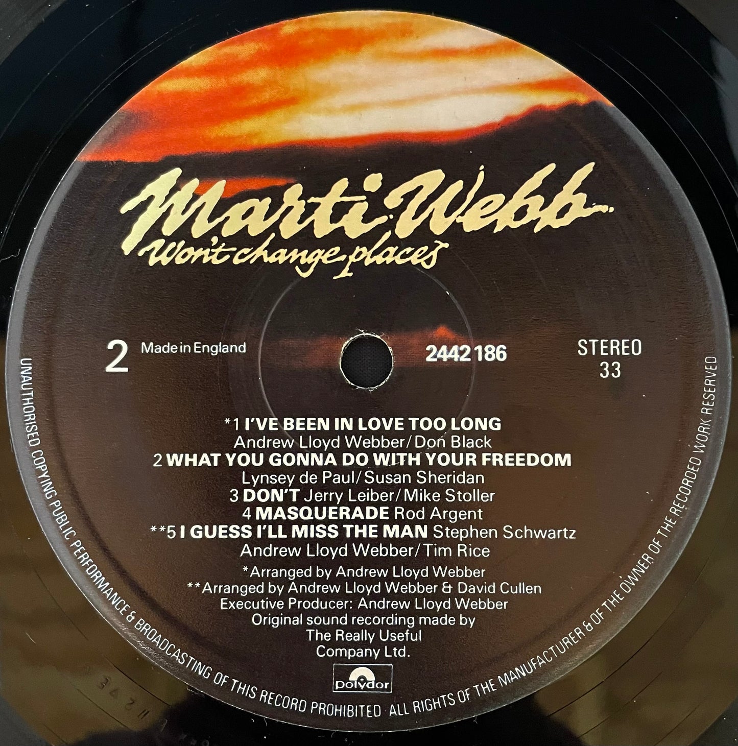 Marti Webb – Won't Change Places - USED Vinyl LP