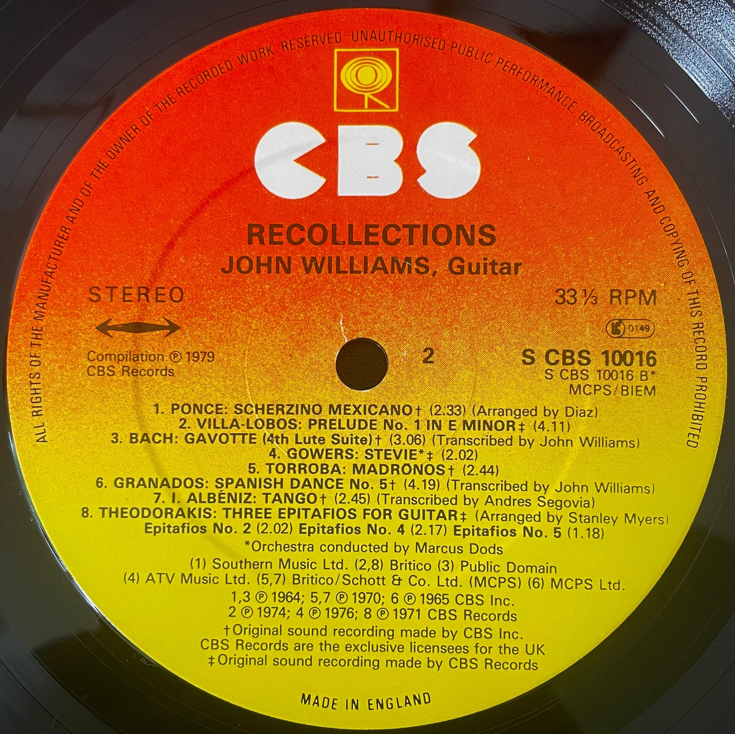 John Williams – Recollections - USED Vinyl LP