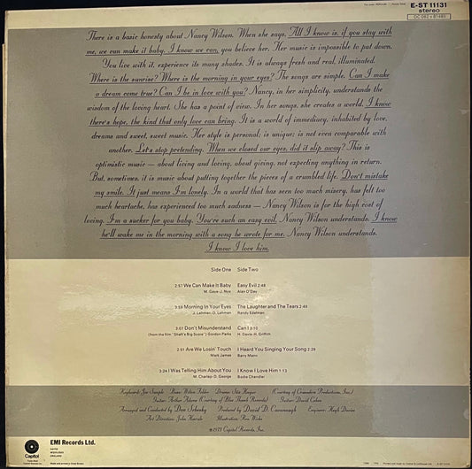 Nancy Wilson – I Know I Love Him - USED Vinyl LP