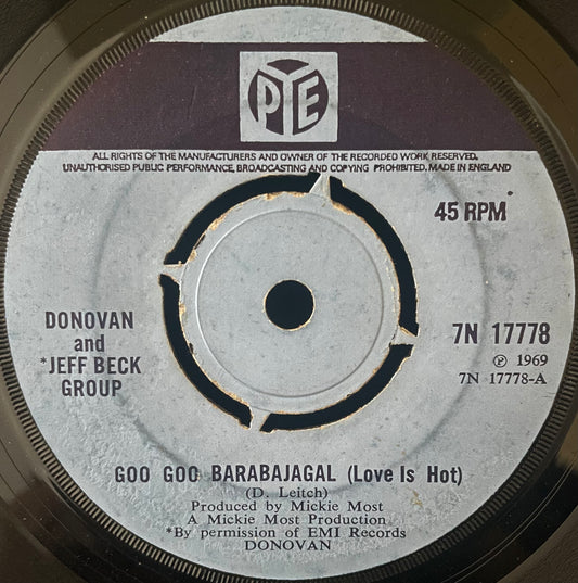 Donovan and Jeff Beck Group – Goo Goo Barabajagal (Love Is Hot) - USED Vinyl 7" Single